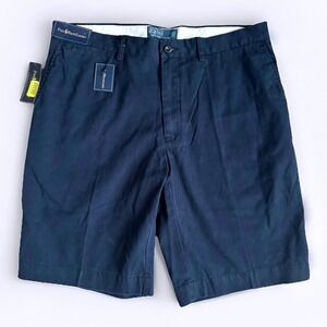 Polo Ralph Lauren Navy Blue Men's Classic Fit Flat Front Chino Shorts Size 36